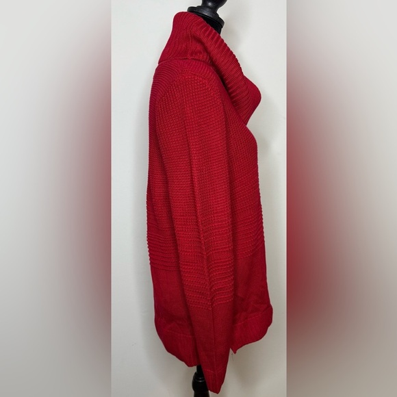 Calvin Klein women’s Red Cowl neck sweater split hem Small Excellent condition - Picture 5 of 8